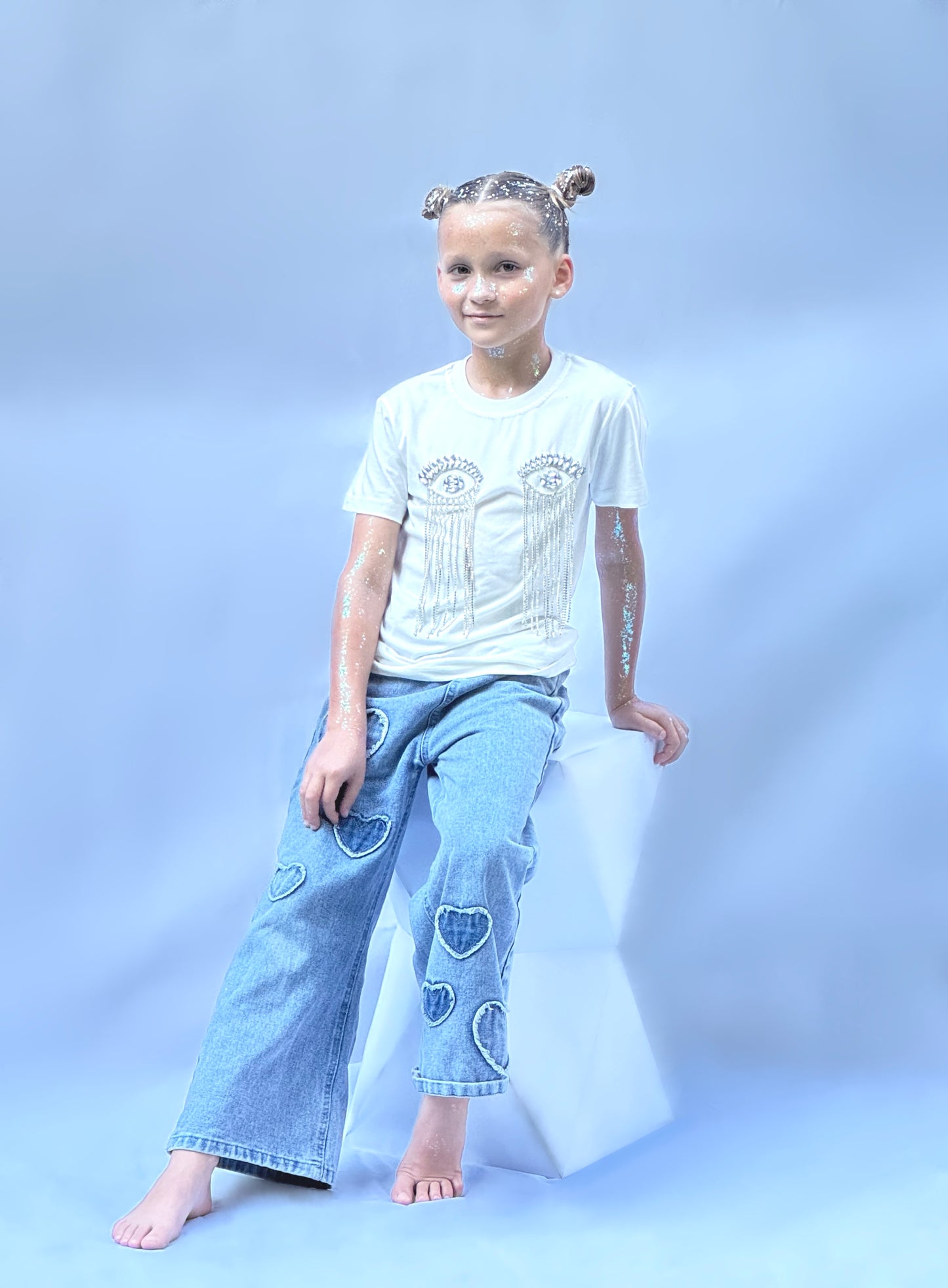 Kids T-shirt "Eyes" White